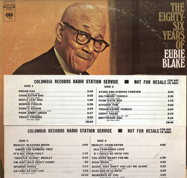 Eubie Blake - Eighty-Six Years Of - Used Vinyl Record