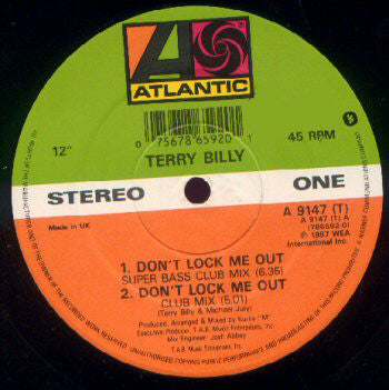 Terry Billy - Don't Lock Me Out - Used Vinyl Record 12"