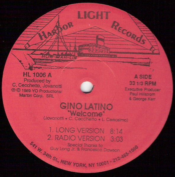Gino Latino - Welcome / Yo - Used Vinyl Record 12"