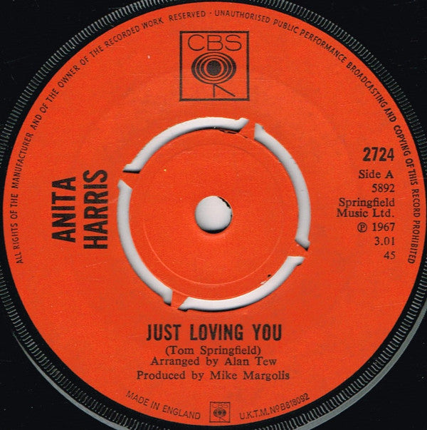 Anita Harris - Just Loving You - Used Vinyl Record 7"