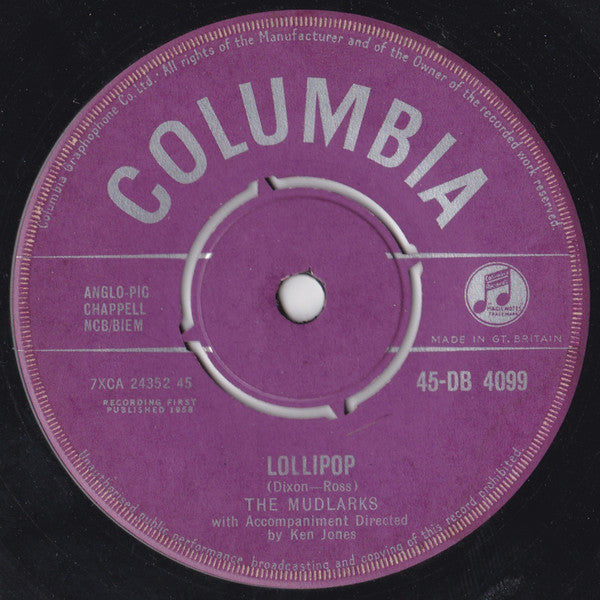 Mudlarks - Lollipop - Used Vinyl Record 7"