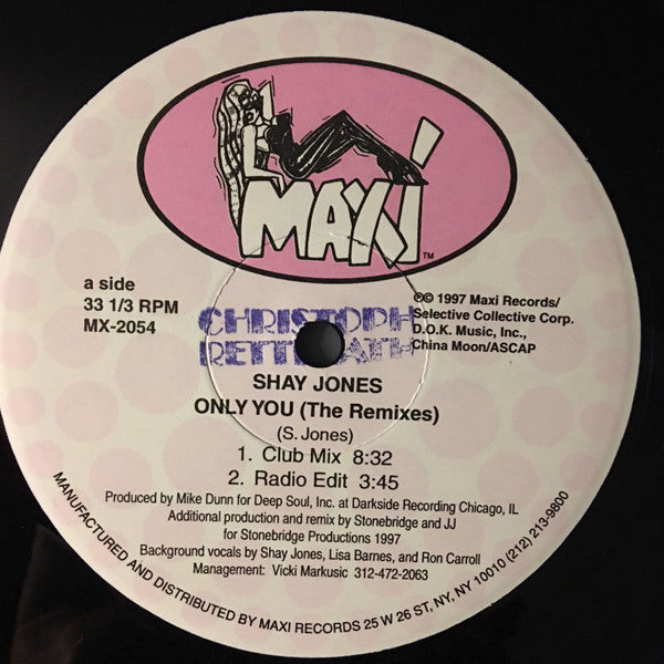 Shay Jones - Only You (The Remixes) - Used Vinyl Record 12"