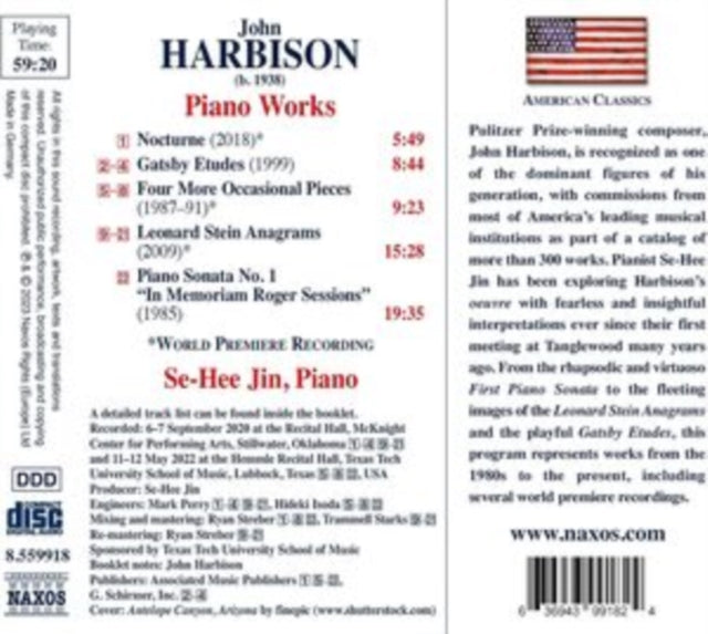 SEE HEE JIN - HARBISON - PIANO WORKS - CD