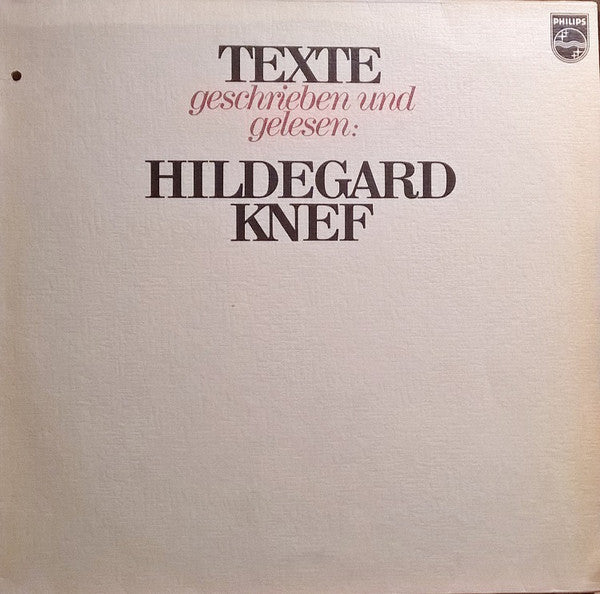 Hildegard Knef - Texte Geschrieben Und Gelesen - Used Vinyl Record