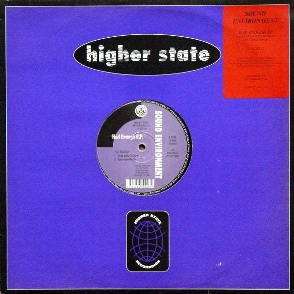 Sound Environment - Had Enough E.P. - Used Vinyl Record 12"