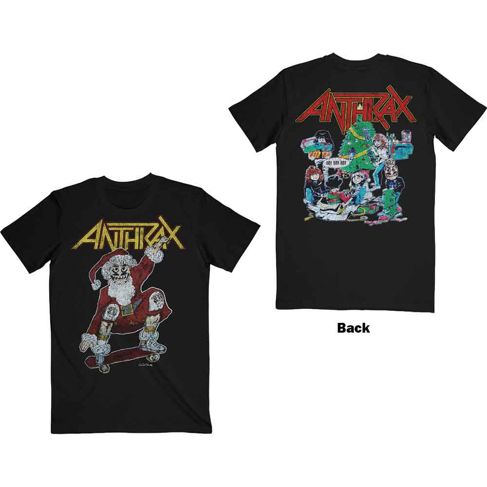 Anthrax - Anthrax Unisex T-Shirt: Vintage Christmas (Back Print) (Med