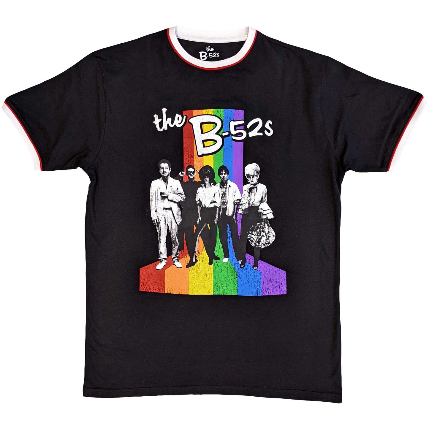 B52s - tshirt - Unisex - Short Sleeves - Rainbow Stripes Rin - X-Large