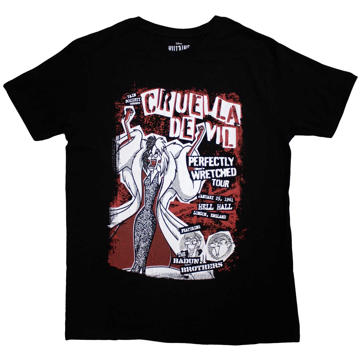 101 Dalmatians - tshirt - Unisex - Short Sleeves - Cruella Tou - Large
