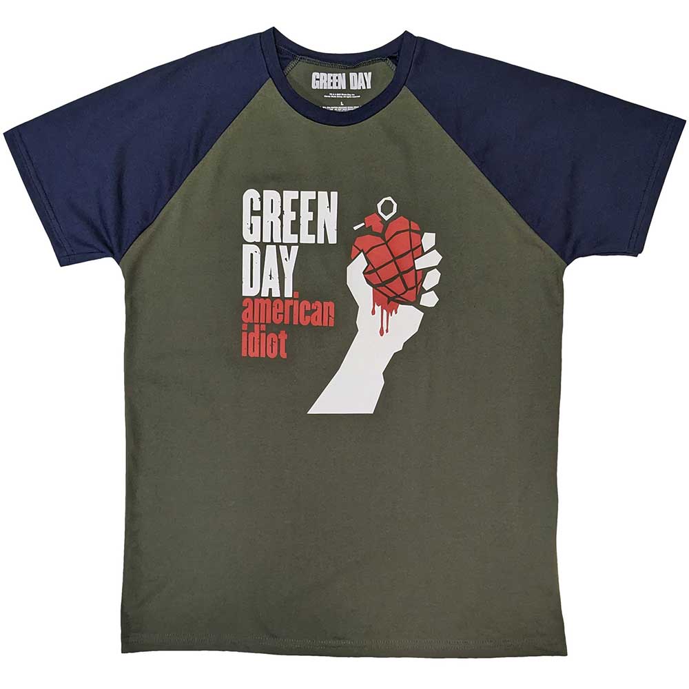 Green Day - tshirt - Unisex - Short Raglan Sleeves - Medium