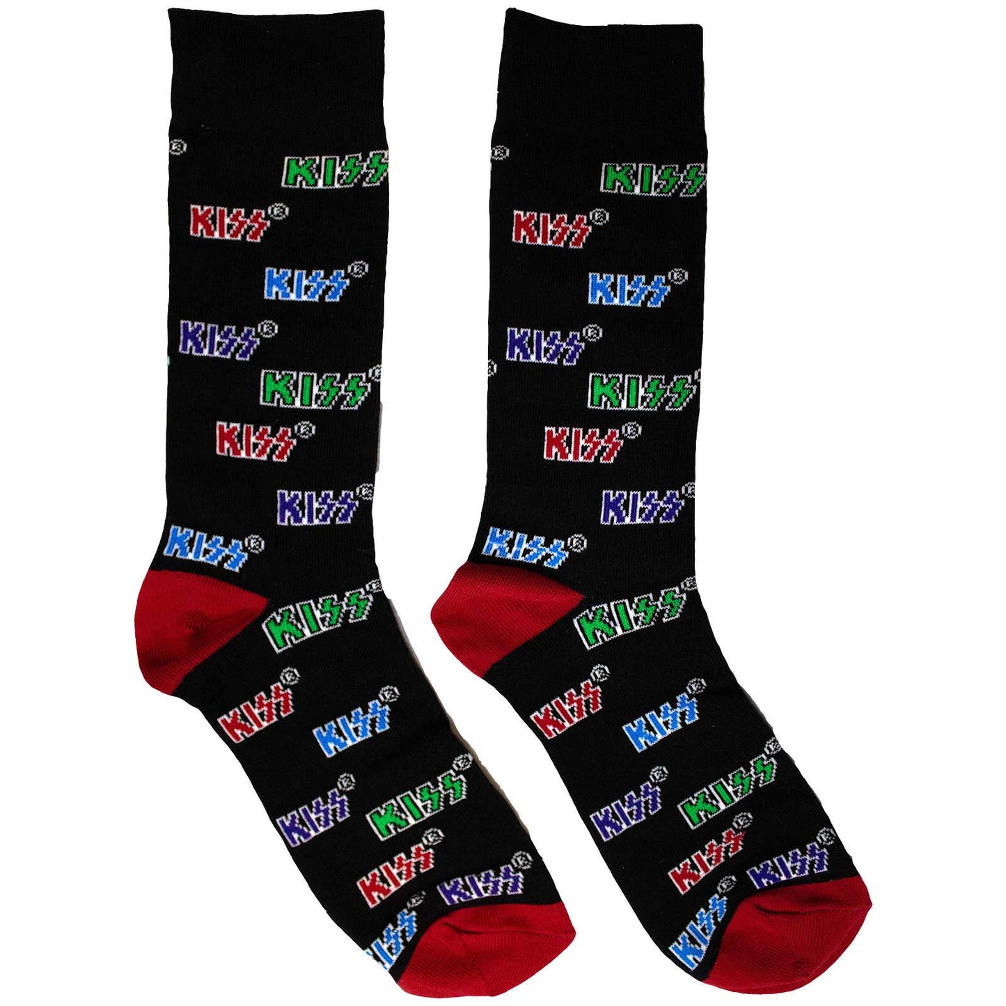 KISS - Socks - Unisex - Coloured Logos Pattern - UK Size 6 - 11