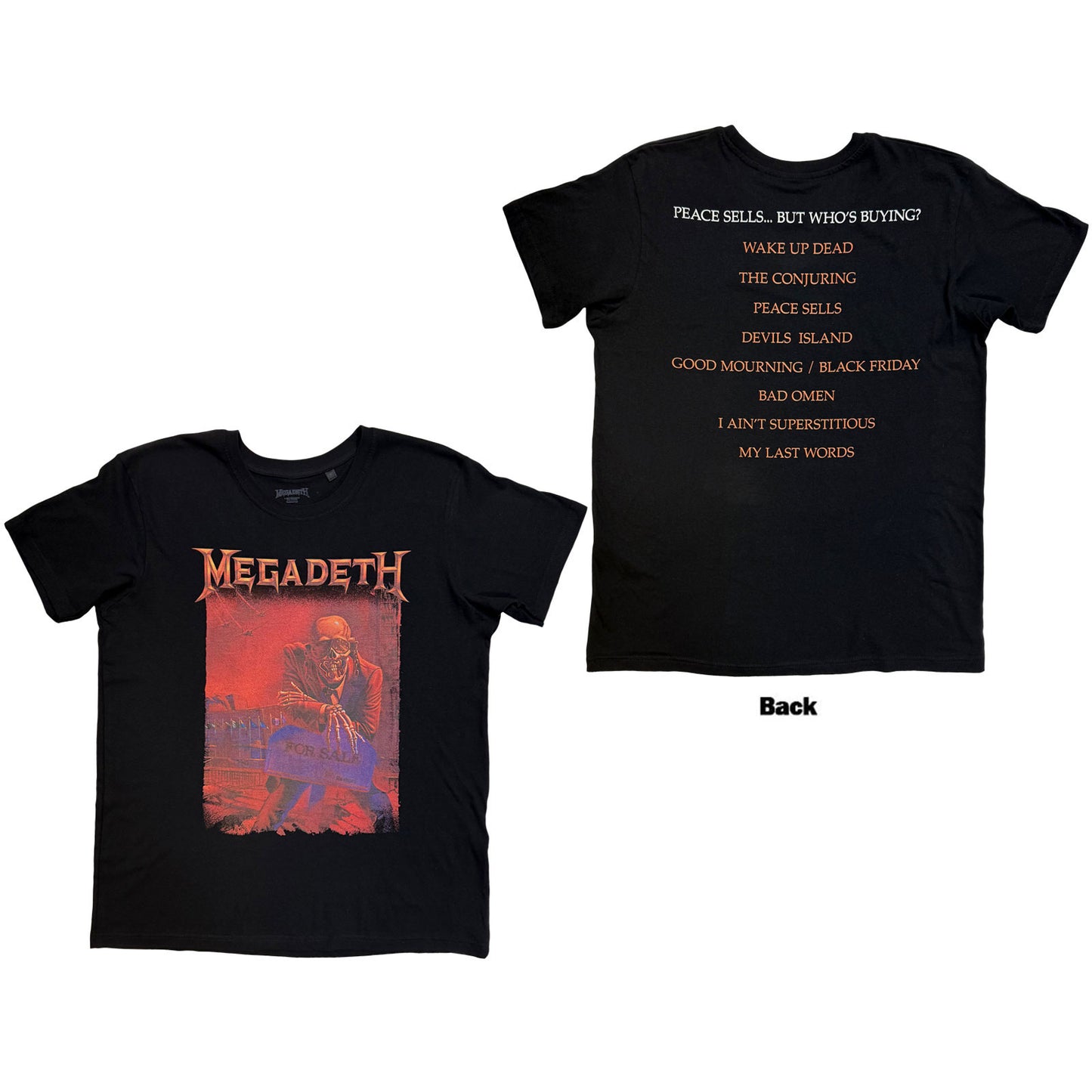 Megadeth - tshirt - Unisex - Short Sleeves - Peace Sells Albu - Medium