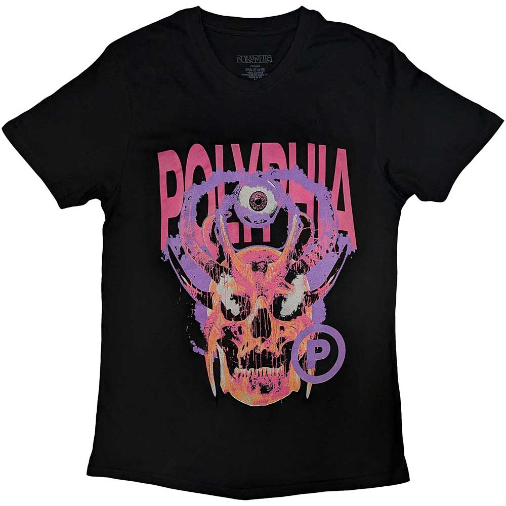 Polyphia - tshirt - Unisex - Short Sleeves - Skull Circle P - Small
