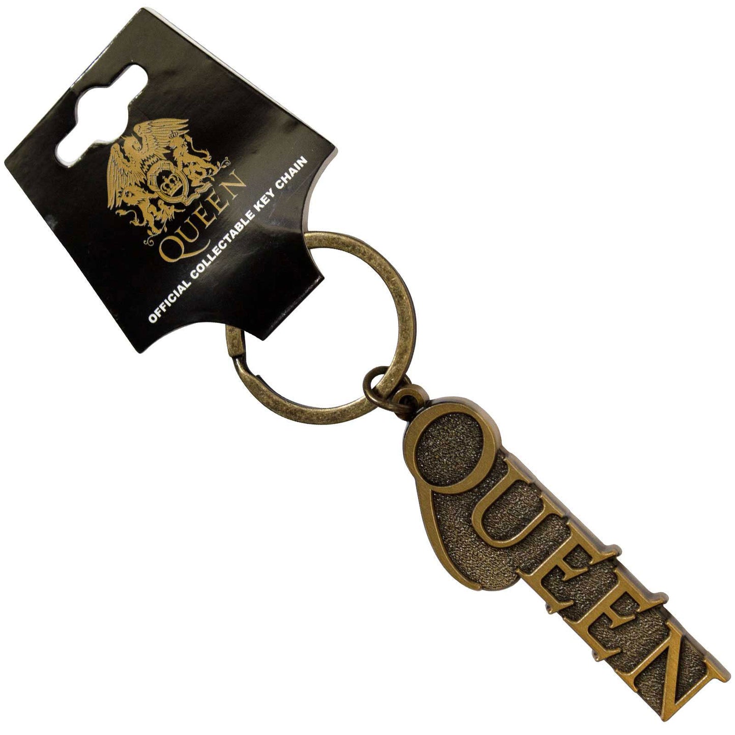 Queen - Keychain: - keyrings - Gold Logo - One Size