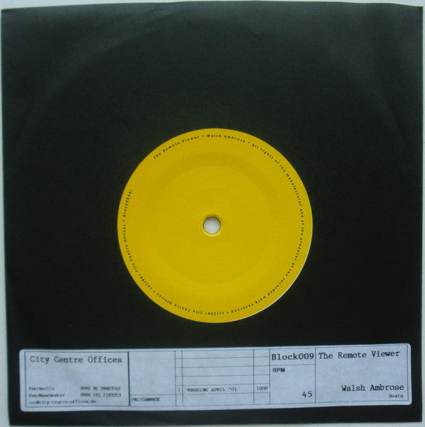 Remote Viewer - Walsh Ambrose - Used Vinyl Record 7"