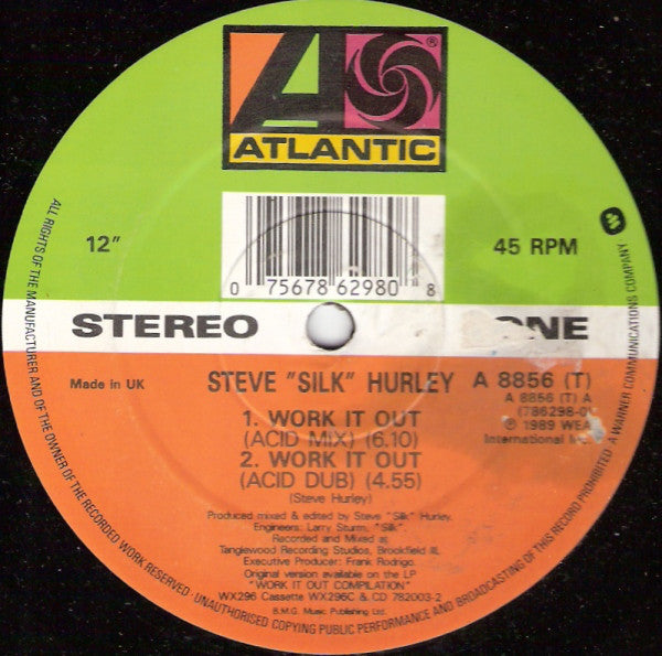 Steve "Silk" Hurley - Work It Out - Used Vinyl Record 12"