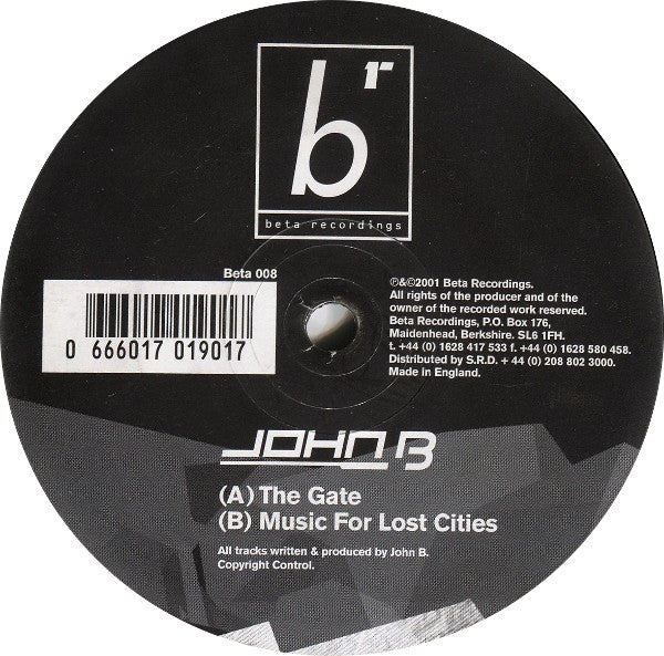 John B - Gate / Music For Lost Cities - Used Vinyl Record 12"