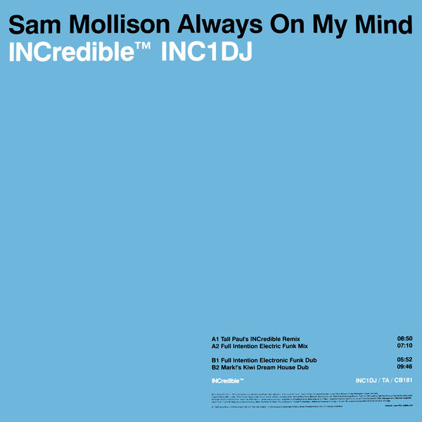 Sam Mollison - Always On My Mind - Used Vinyl 12"