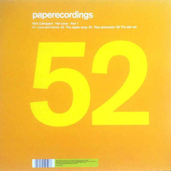 Nick Calingaert - Her Lines - Part 1 - Used Vinyl Record 12"