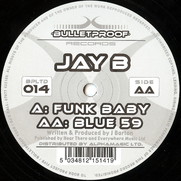 Jay B - Funk Baby / Blue 59 - Used Vinyl Record 12"