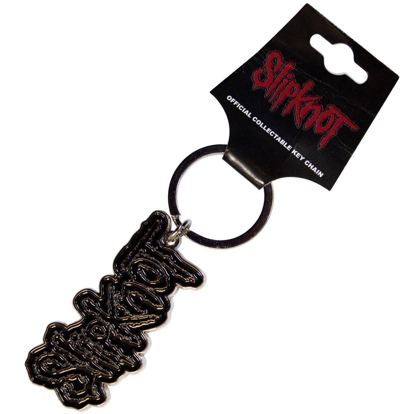 Slipknot - Keychain: - keyrings - Black Logo Black Border - One Size