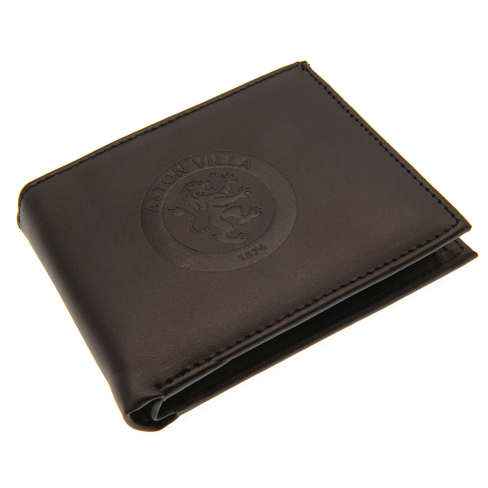 Aston Villa FC - Debossed Walle - Men's Wallets - - Approx 11cm x 9cm