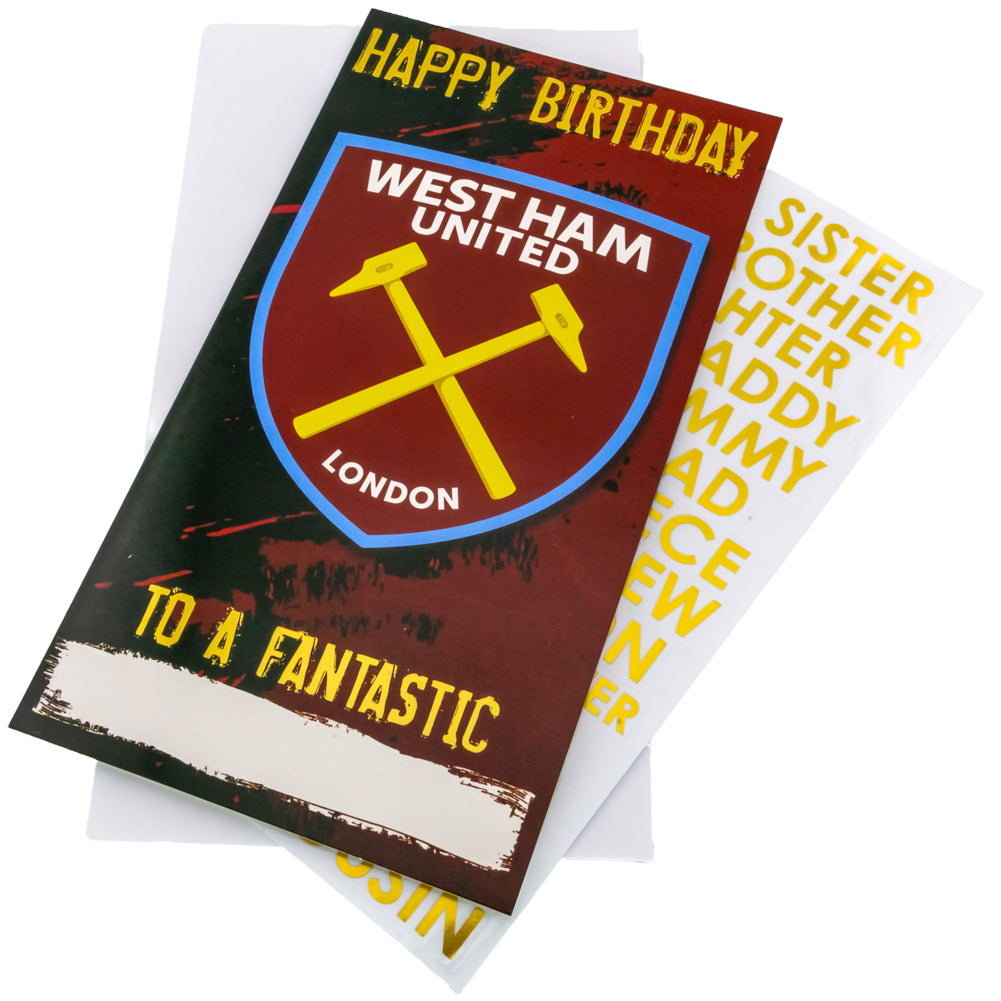 West Ham United FC - Personalised Birthday Card - Cards & Gift Wrap