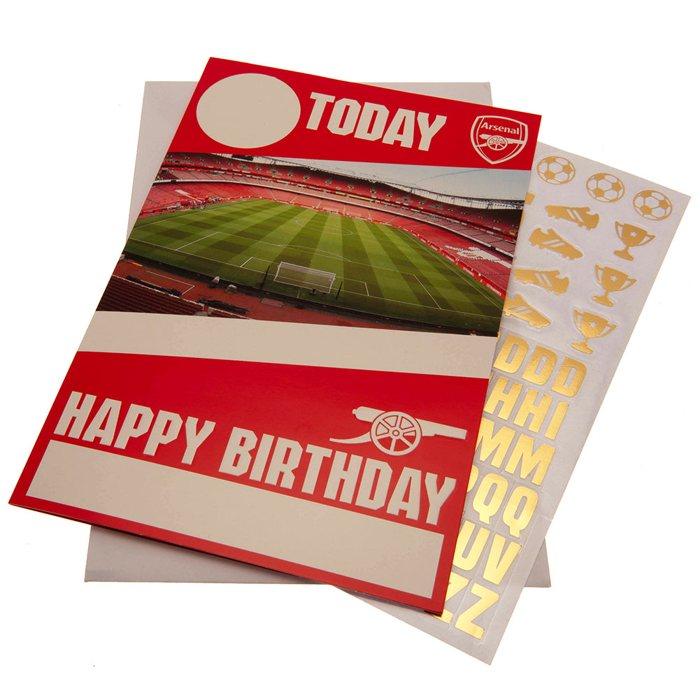 Arsenal FC - Birthday Card With Stickers - Cards & Gift Wrap