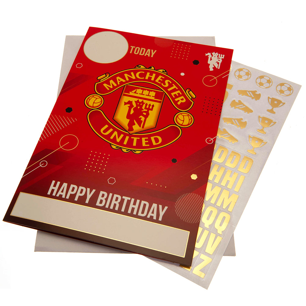 Manchester United FC - Birthday Card With Stickers - Cards & Gift Wrap