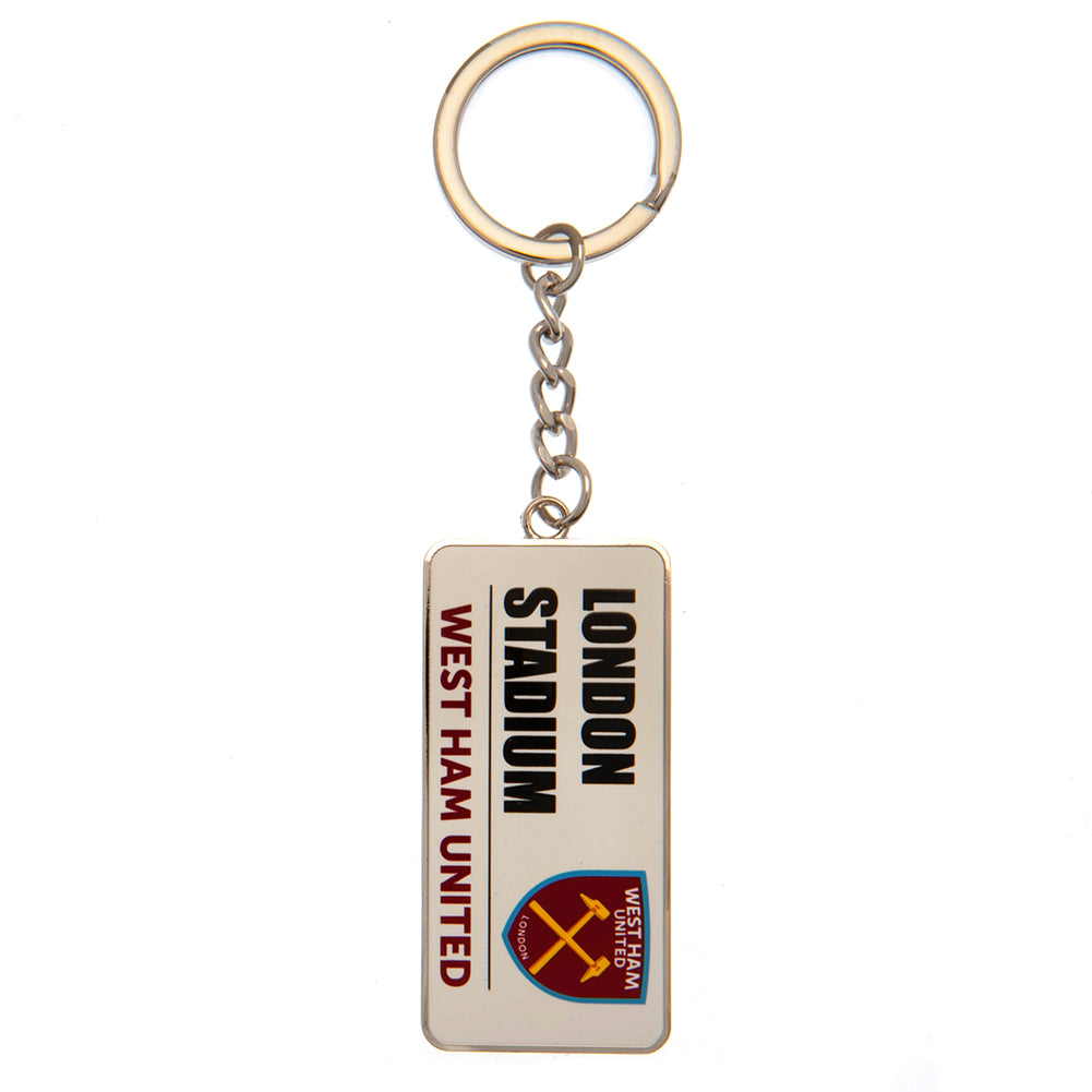 West Ham United FC - Street Sign Ke - keyrings - - Approx 60mm x 30mm