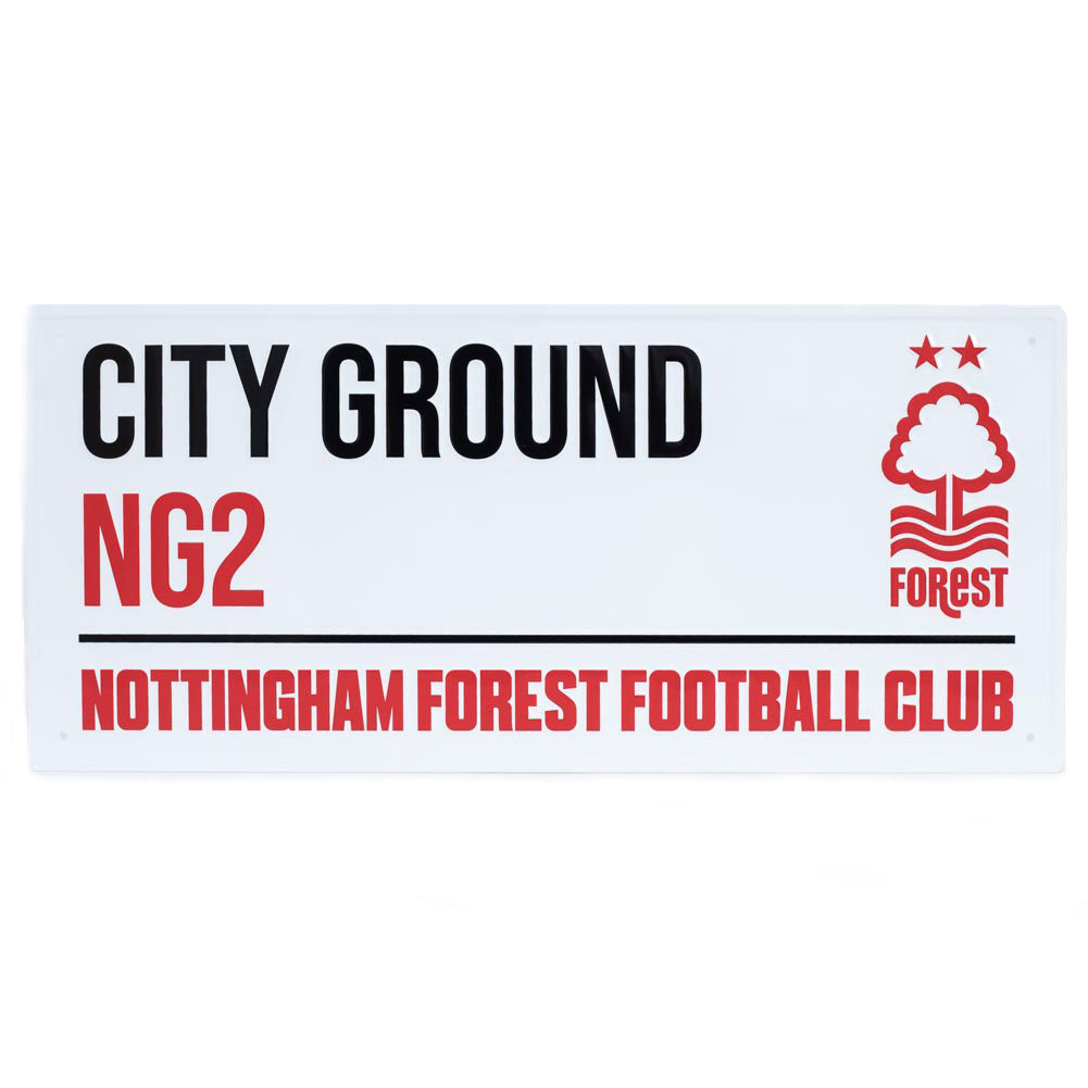 Nottingham Forest FC - White Street Sign - Metal Signs