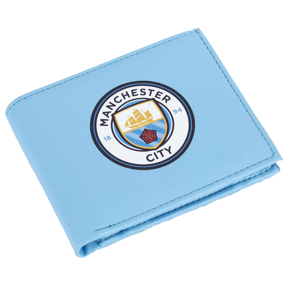 Manchester City FC - Coloured PU Wa - Men's Wallet - Approx 11cm x 9cm
