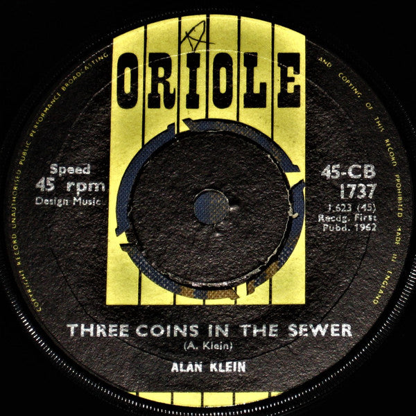 Alan Klein - Three Coins In The Sewer - Used Vinyl Record 7"