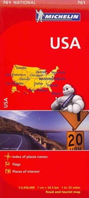 Michelin - USA - National Map 761 - New Sheet map