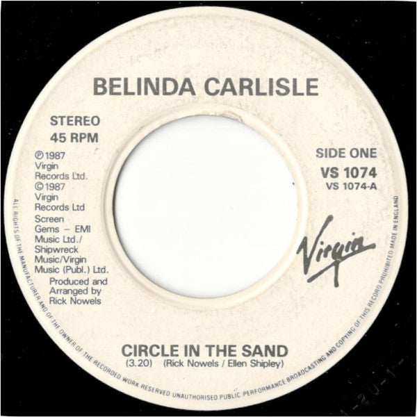 Belinda Carlisle - Circle In The Sand - Used Vinyl Record 7"