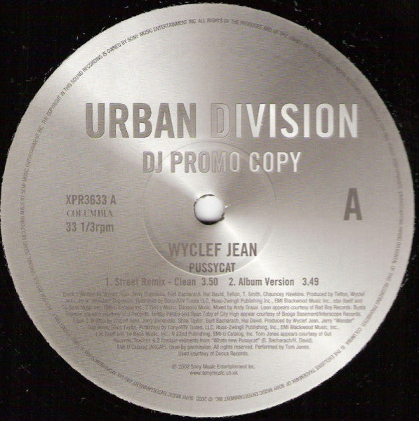 Wyclef Jean - Pussycat - Used Vinyl Record 12"
