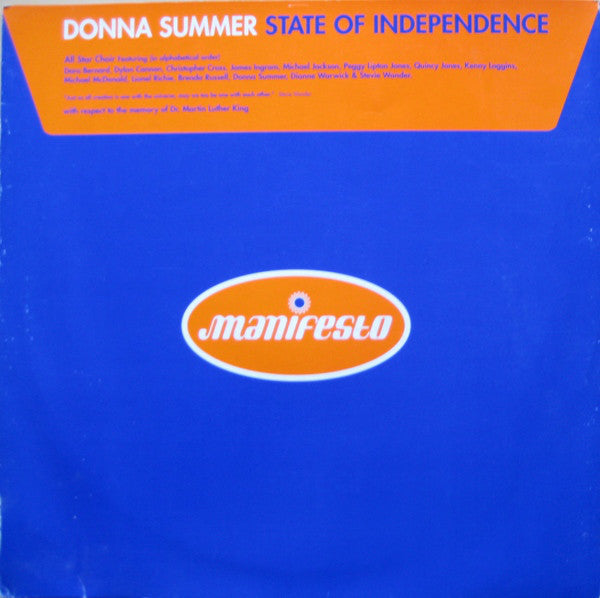 Donna Summer - State Of Independence - Used Vinyl Record 12"
