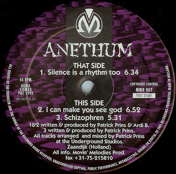 Anethum - Silence Is A Rhythm Too - Used Vinyl Record 12"