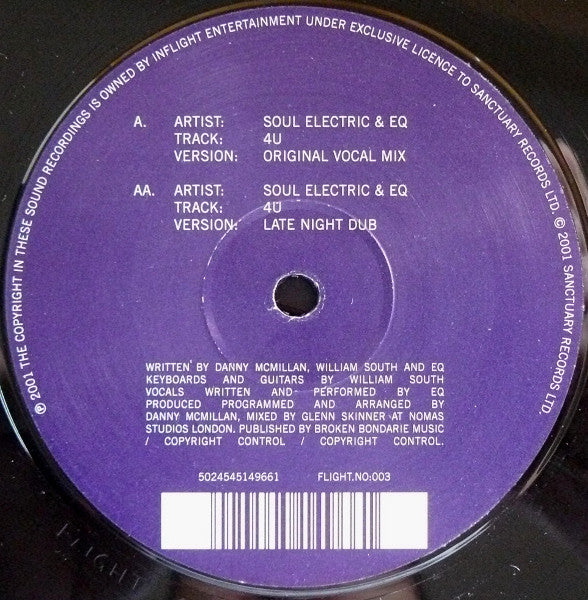 Soul Electric - 4U - Used Vinyl Record 12"