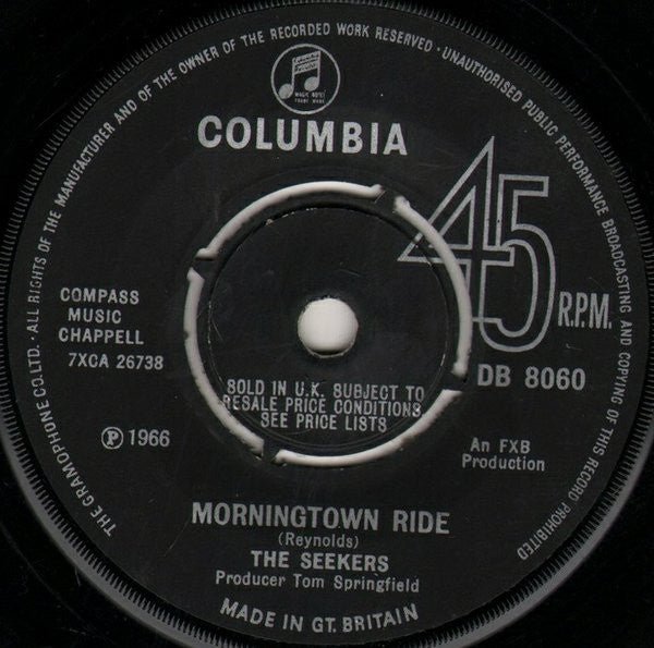 Seekers - Morningtown Ride - Used Vinyl Record 7"