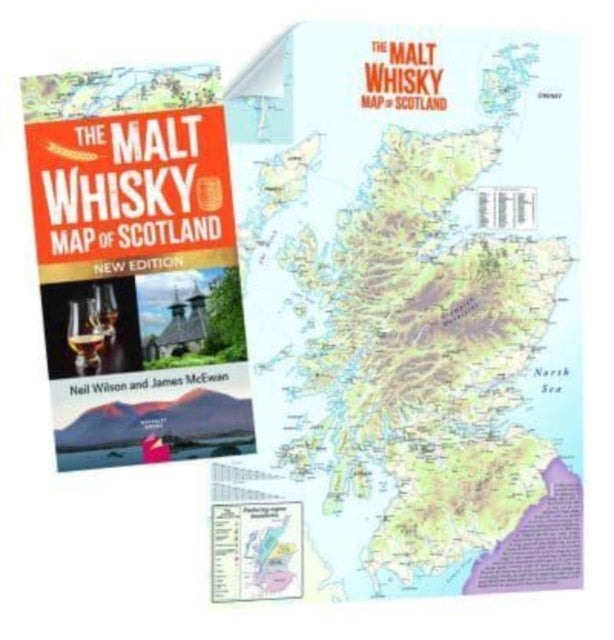 James McEwan - MALT WHISKY MAP OF SCOTLAND : Folded Map - New Sheet ma