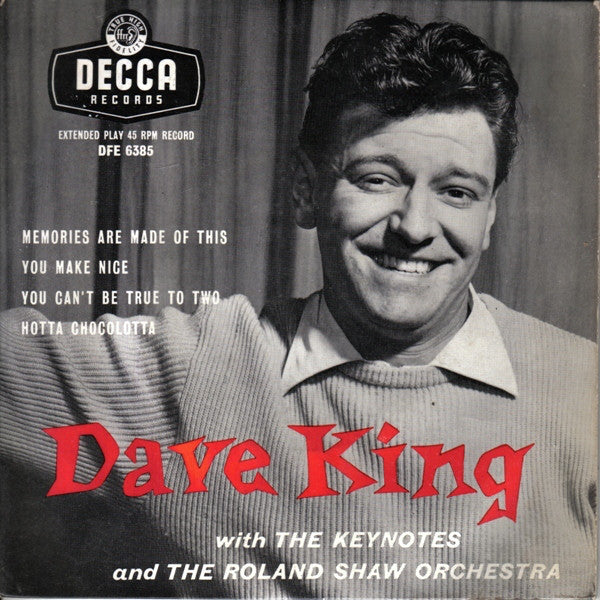 Dave King - Memories Are Made Of This - Used Vinyl Record 7"