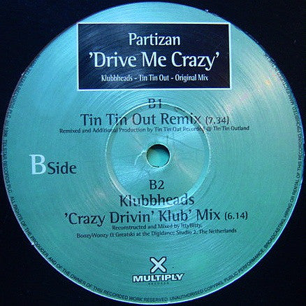 Partizan - Drive Me Crazy - Used Vinyl Record 12"