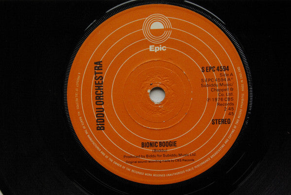 Biddu Orchestra - Bionic Boogie - Used Vinyl Record 7"