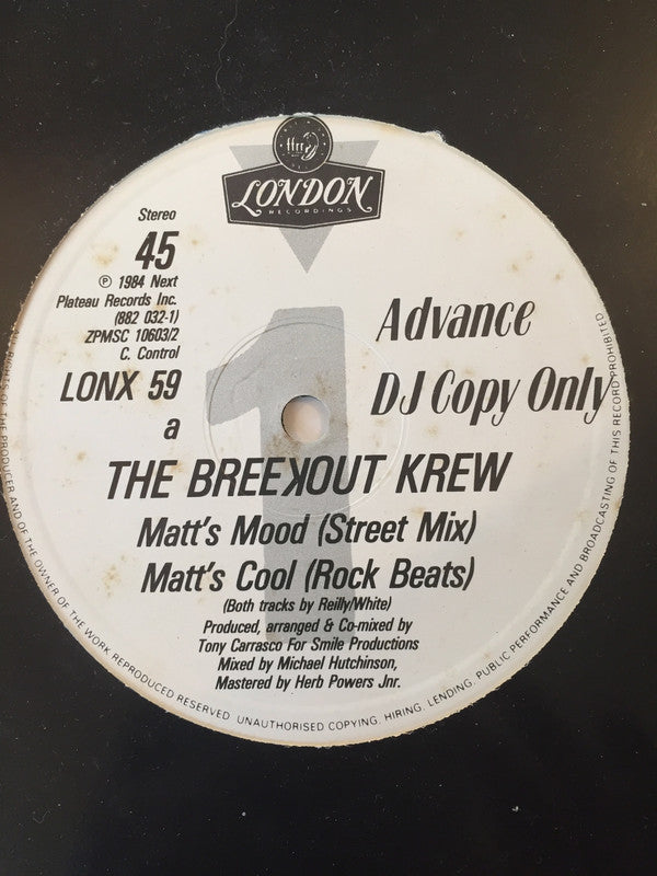 Breekout Krew - Matt's Mood - Used Vinyl Record 12"