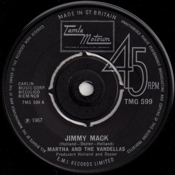 Martha Reeves & The - Jimmy Mack - Used Vinyl Record 7"