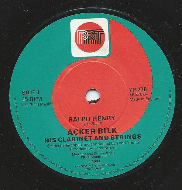 Acker Bilk His Clari - Ralph Henry - Used Vinyl Record 7"