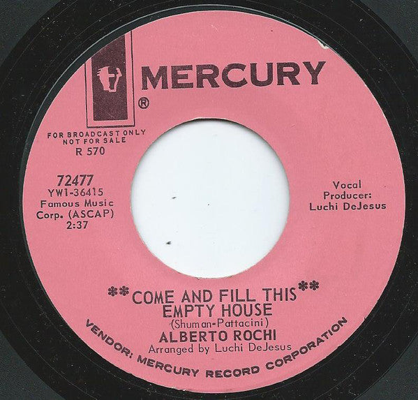 Alberto Rochi - Come And Fill This Empty House - Used Vinyl R