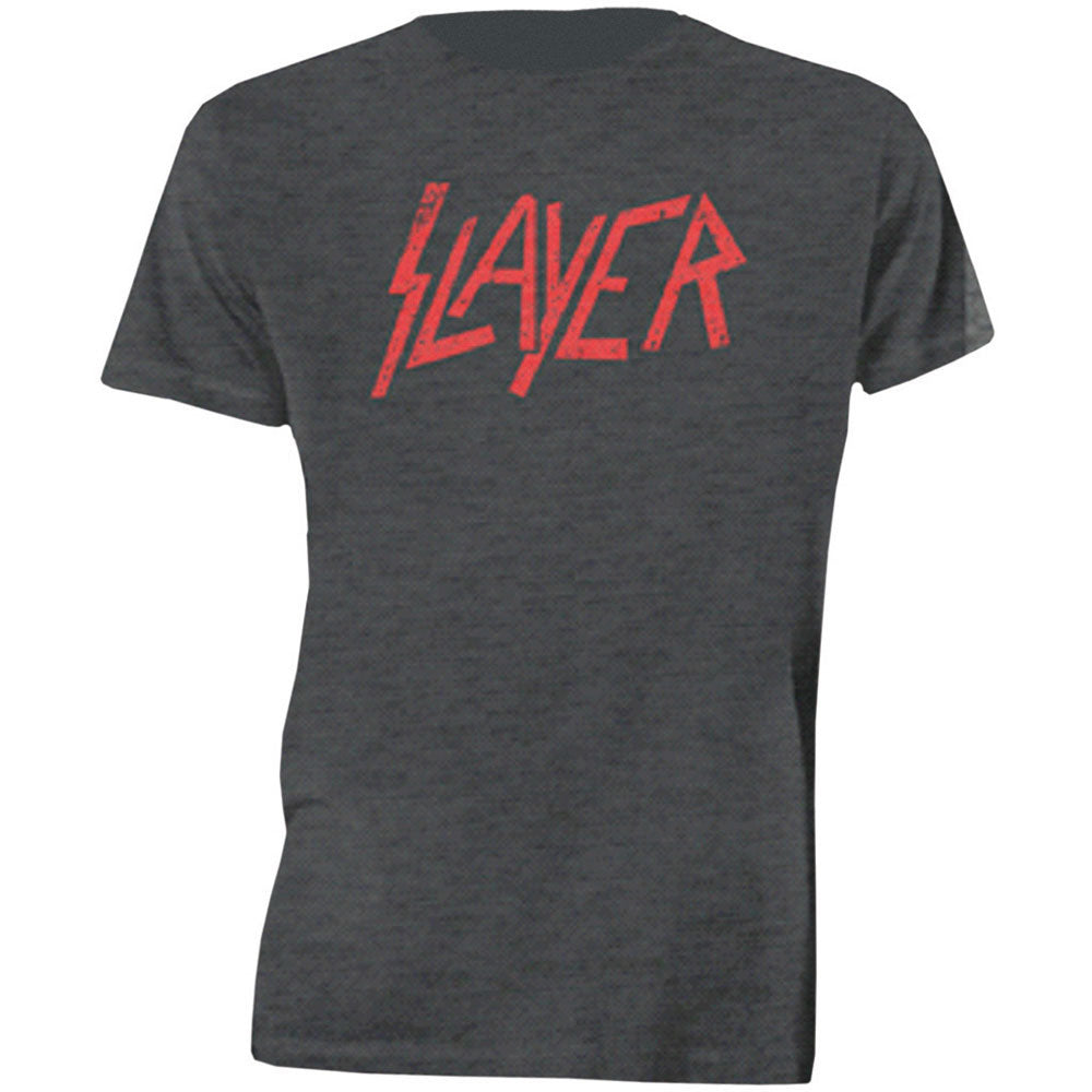 Slayer - tshirt - Unisex - Short Sleeves - Distressed Logo - Medium