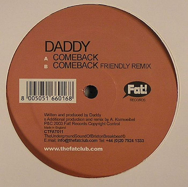 Daddy - Comeback - Used Vinyl Record 12"
