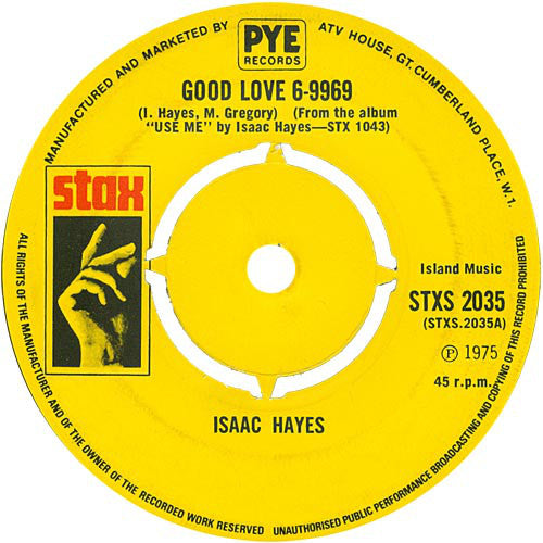 Isaac Hayes - Good Love 6-9969 - Used Vinyl Record 7"